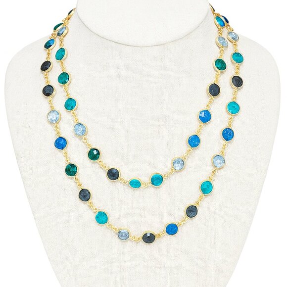 Swarovski Crystal Chiclet 36" Coin Station Chain Vintage Swan Signed - Picture 1 of 4